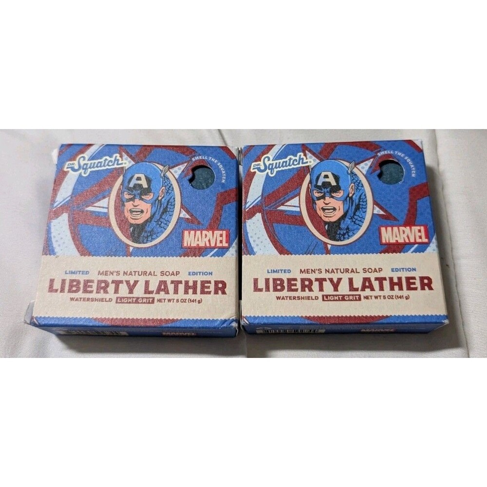 Dr. Squatch Natural Soap Bar Marvel Captain America -2 Pack